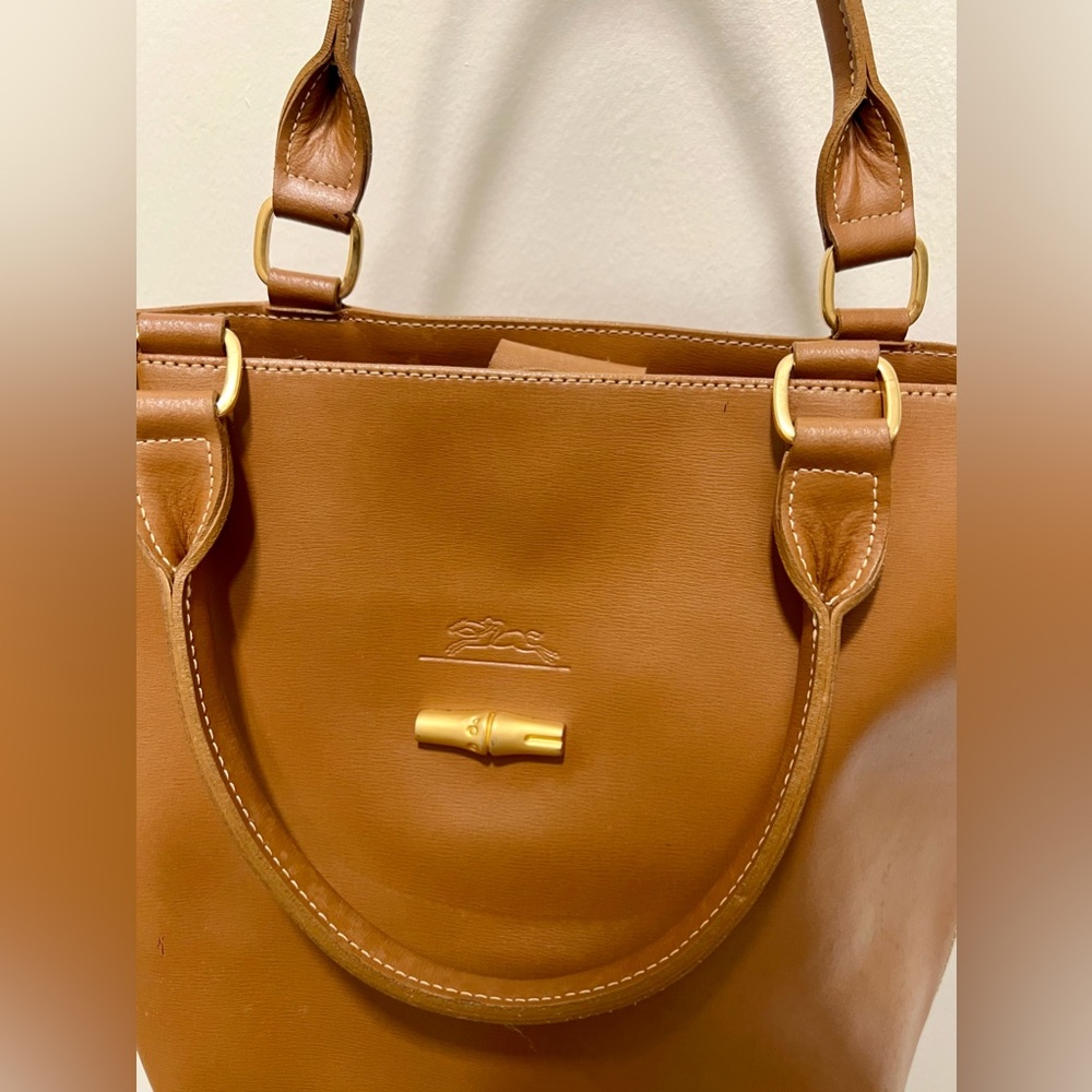 Longchamp Small Leather Tote | Brown - Picture 11 of 15